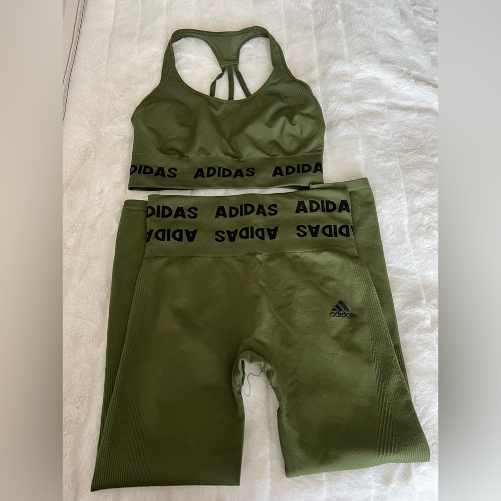 Adidas army green active wear